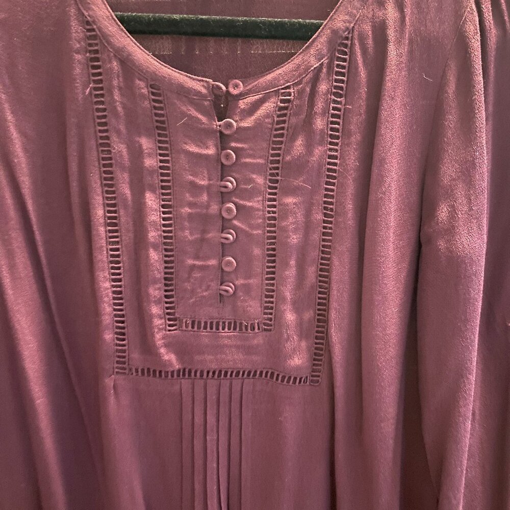 J Jill Burgundy Extra Small Long Sleeve Blouse